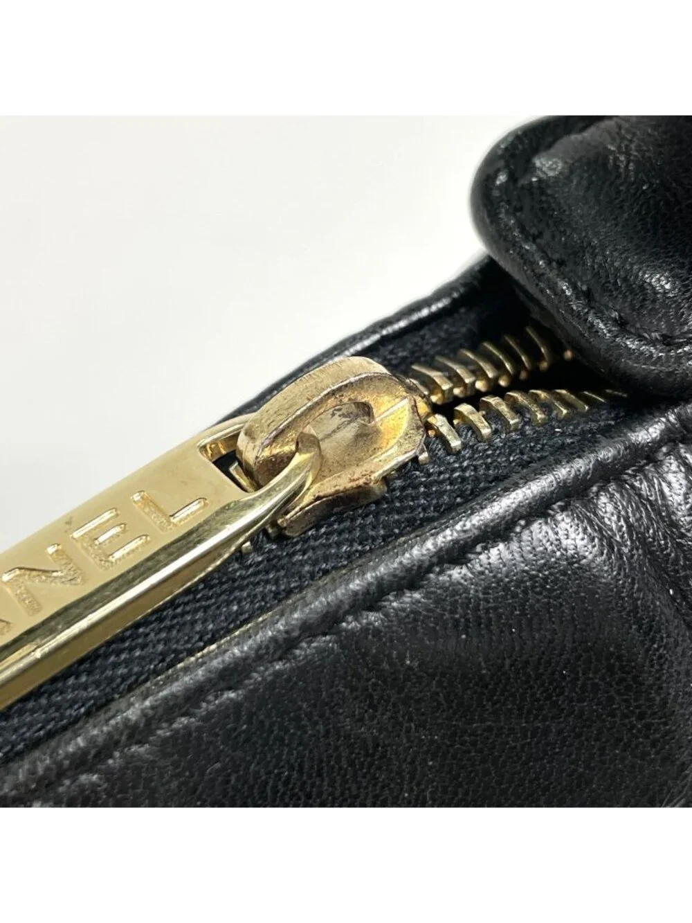 Chanel Choco Bar Shoulder Bag CC Logo Leather Black